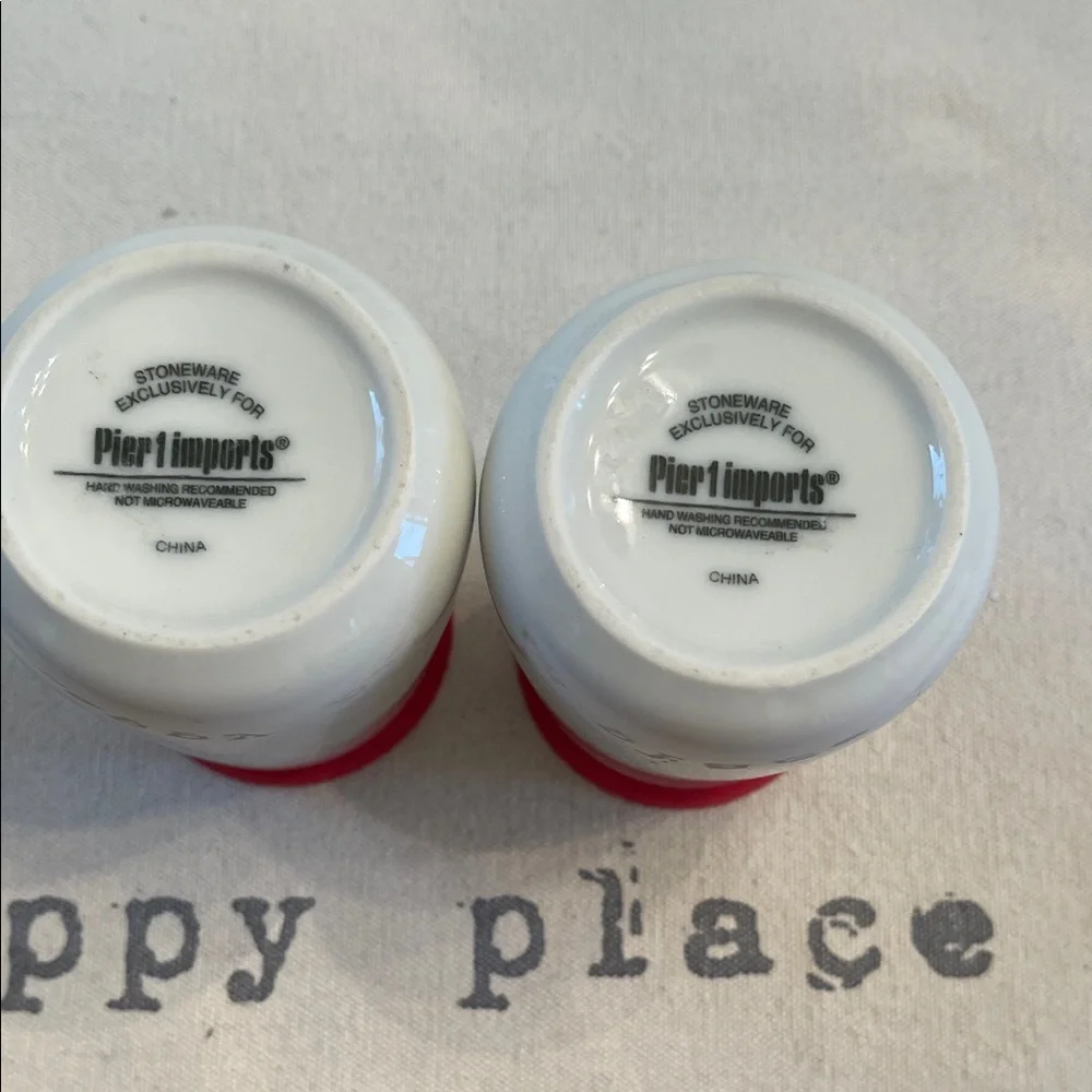 Pier 1 Red and White Kitchen Shakers